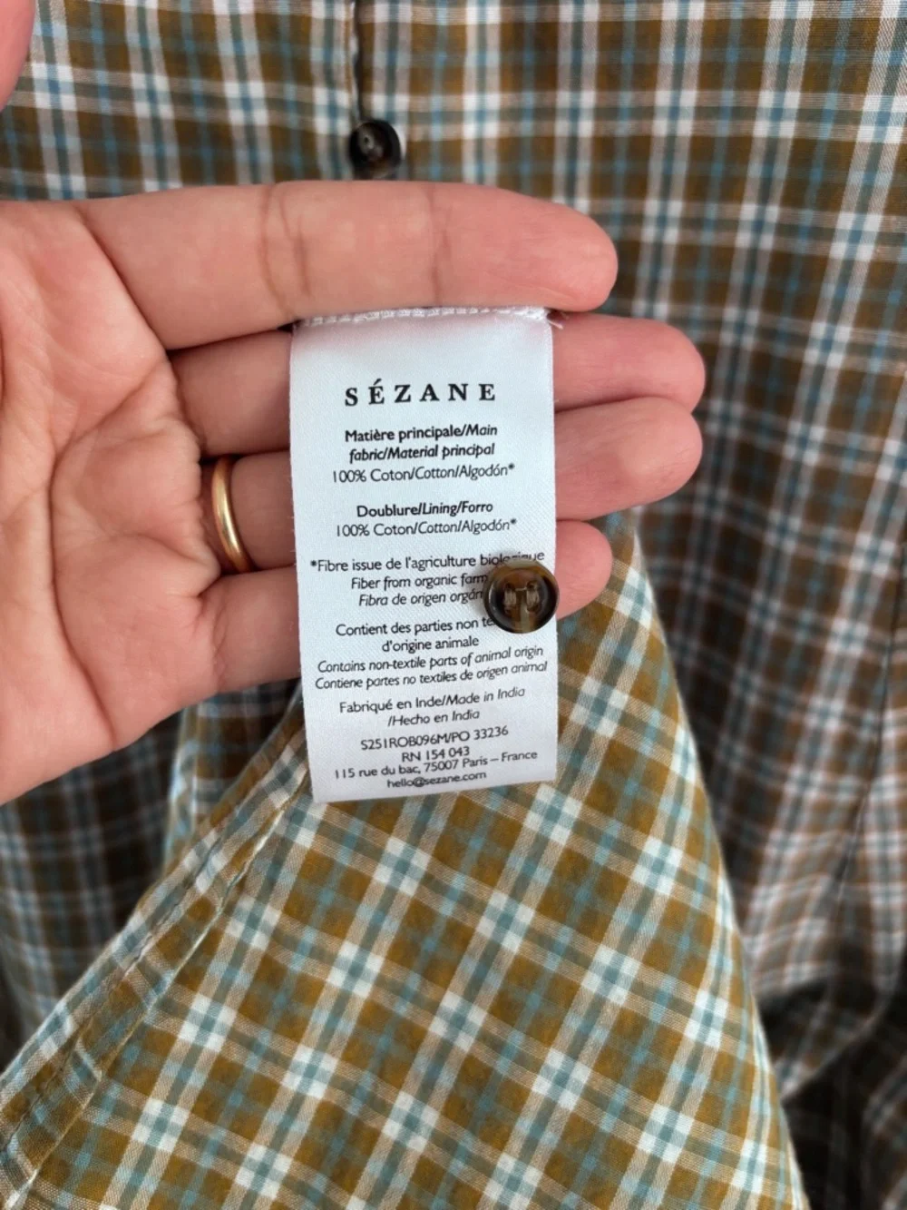 Sezane Solía Organic Cotton Midi Dress Size Small (36)FR - Picture 7 of 7